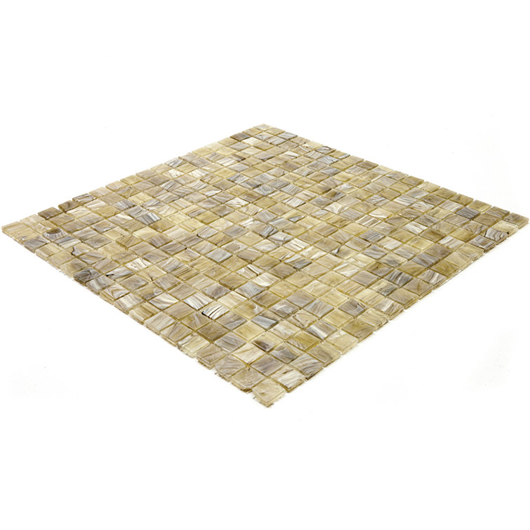 Golden Beige Glass Mosaic Wall and Floor Tile