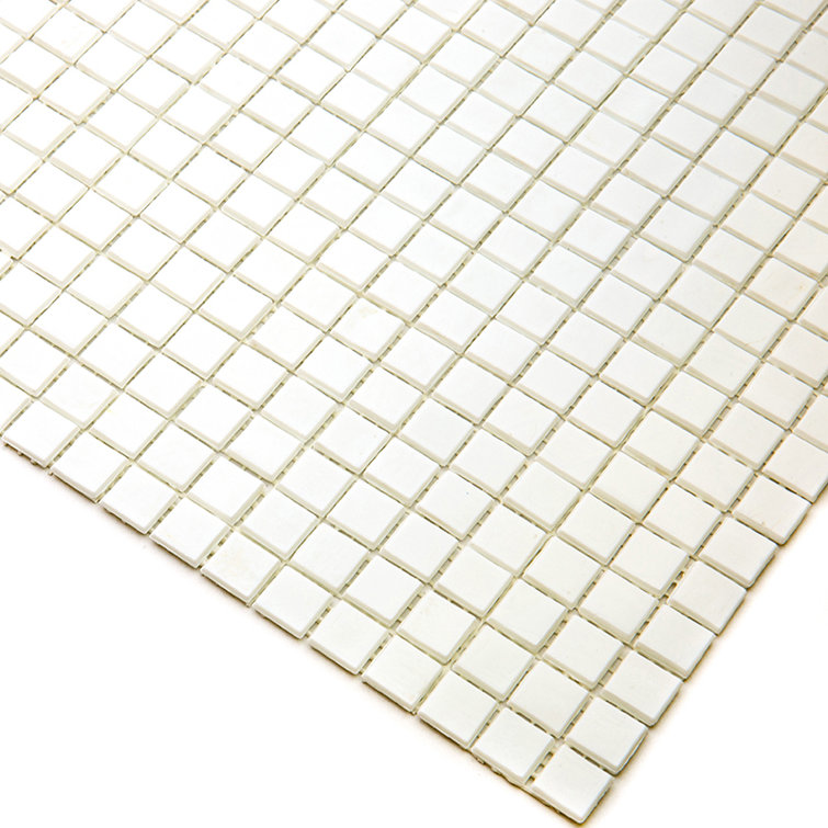 Baby Powder White Iridescent Glass Mosaic Wall and Floor Tile