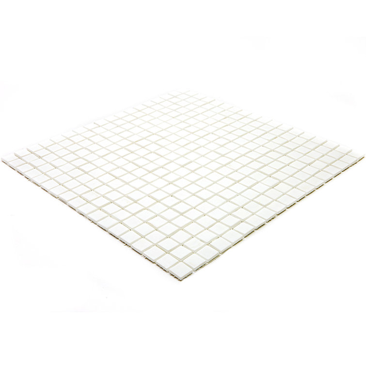 Baby Powder White Iridescent Glass Mosaic Wall and Floor Tile