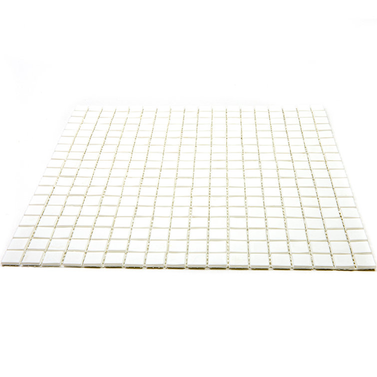 Baby Powder White Iridescent Glass Mosaic Wall and Floor Tile