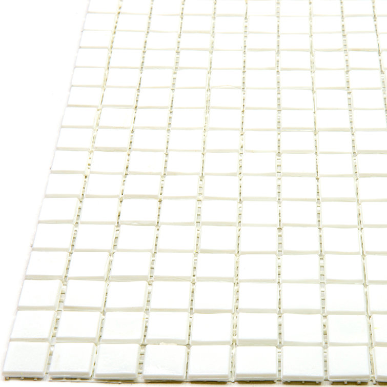 Baby Powder White Iridescent Glass Mosaic Wall and Floor Tile
