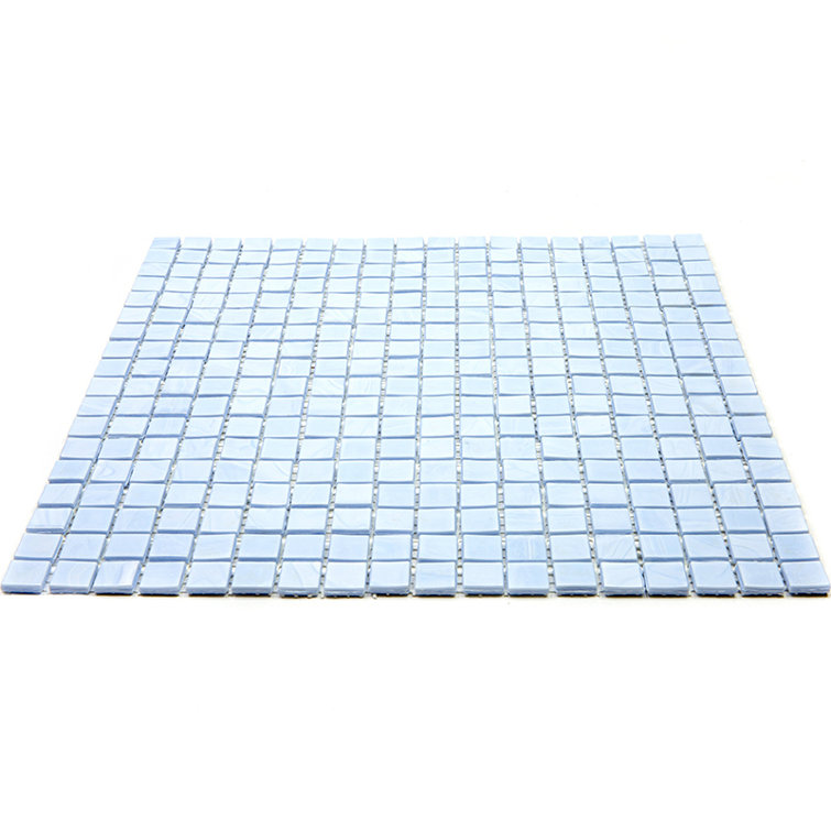 Light Blue Glossy Glass Mosaic Wall and Floor Tile