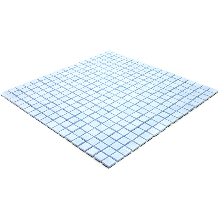 Light Blue Glossy Glass Mosaic Wall and Floor Tile