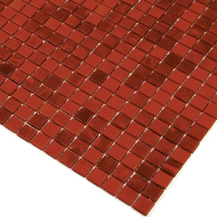 Rose Red Iridescent Glass Mosaic Wall and Floor Tile