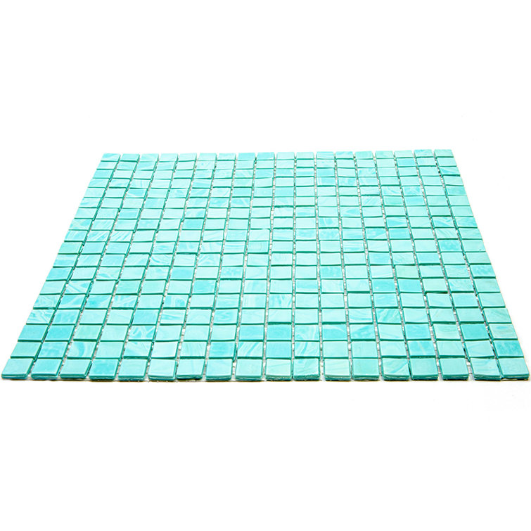 Mint Green Glass Mosaic Wall and Floor Tile, 11.6" x 11.6"