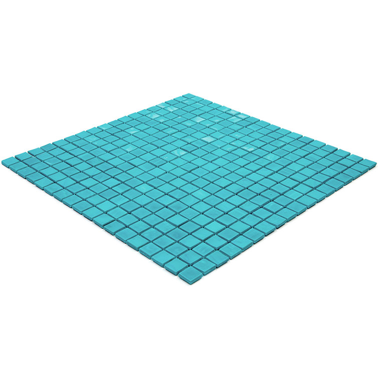 Turquoise Green Glossy Glass Mosaic Wall and Floor Tile