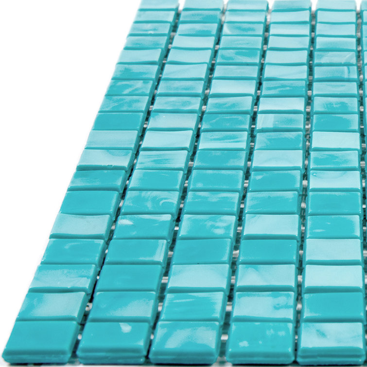 Turquoise Green Glossy Glass Mosaic Wall and Floor Tile