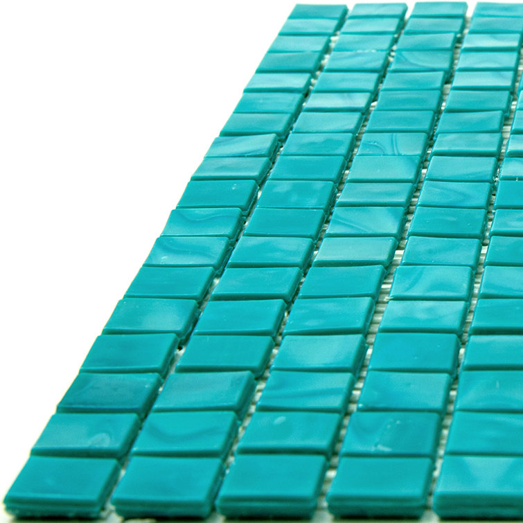 Turquoise Blue Iridescent Glass Mosaic Tile for Walls and Floors