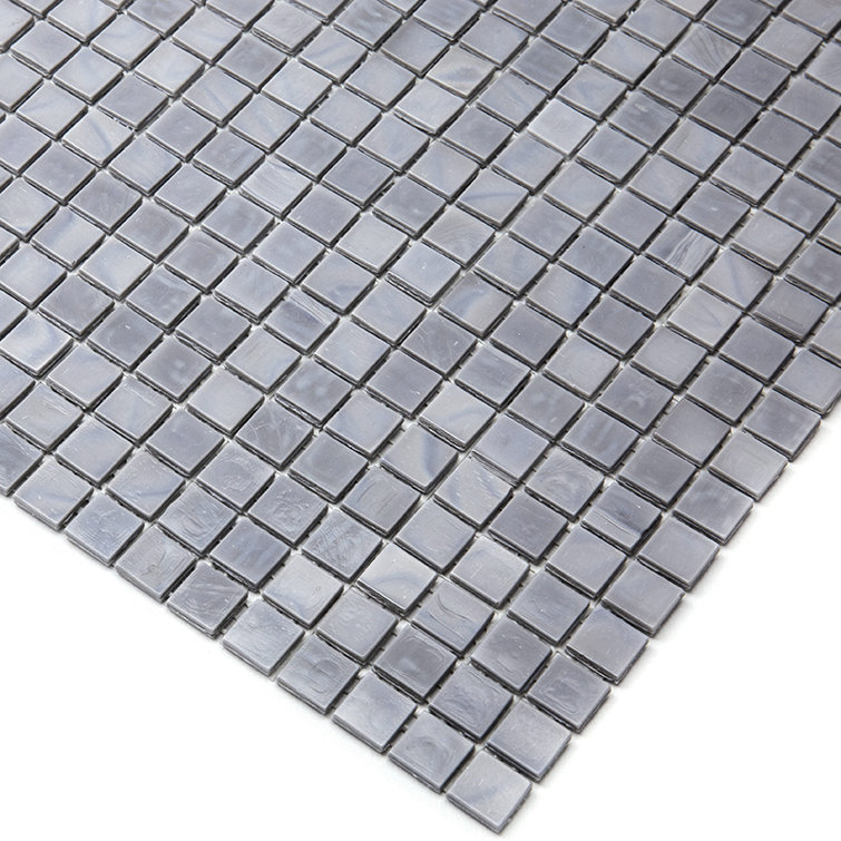 Metal Gray 11.6" x 11.6" Iridescent Glass Mosaic Tile