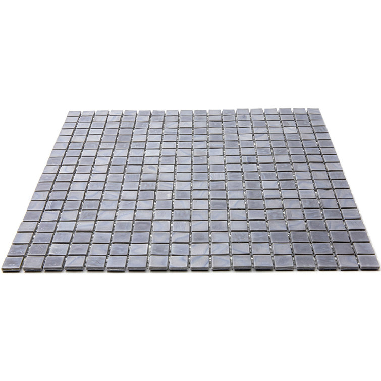 Metal Gray 11.6" x 11.6" Iridescent Glass Mosaic Tile