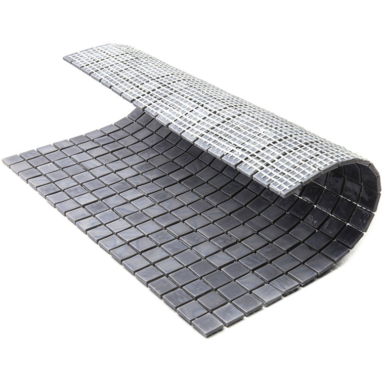 Metal Gray 11.6" x 11.6" Iridescent Glass Mosaic Tile