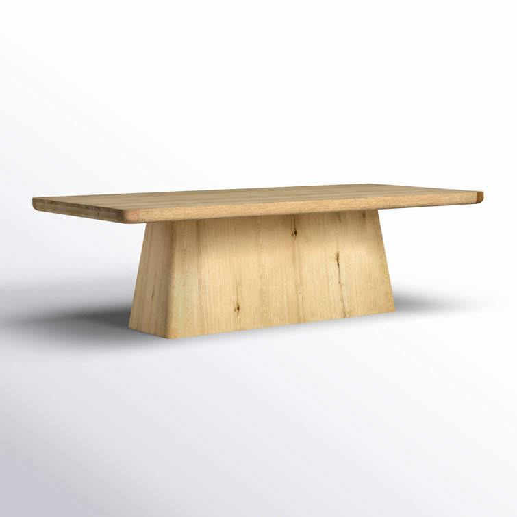 Natural Oak 95" Pedestal Dining Table