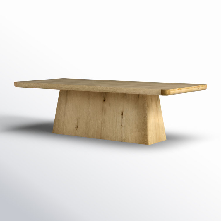 Natural Oak 95" Pedestal Dining Table