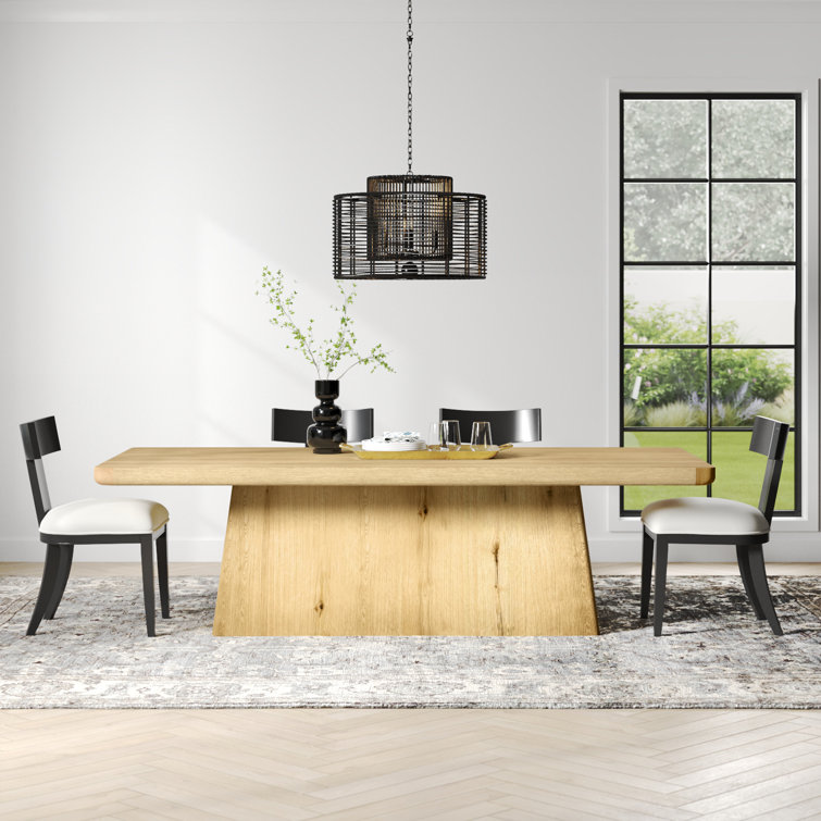 Natural Oak 95" Pedestal Dining Table
