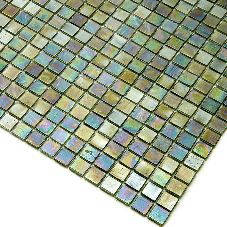 Skosh Glossy Green and Brown Glass Mosaic Tile