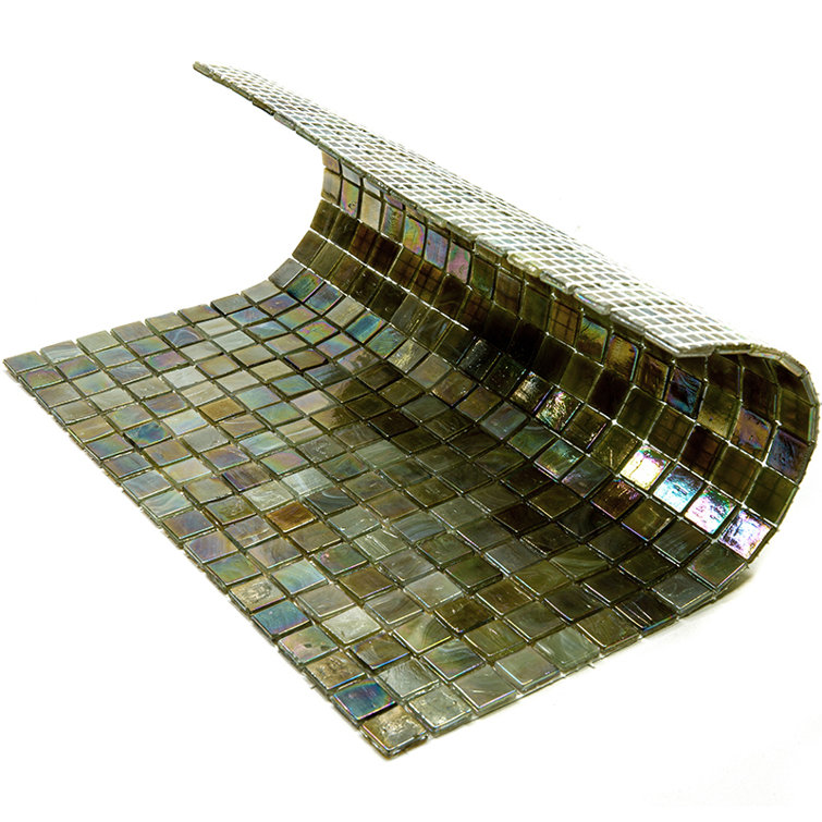 Skosh Glossy Green and Brown Glass Mosaic Tile