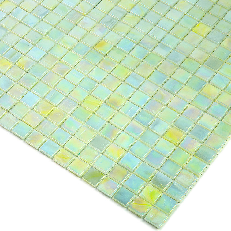 Skosh 11.6" Iridescent Glossy Glass Mosaic Tile