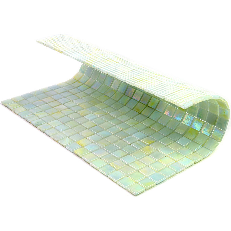 Skosh 11.6" Iridescent Glossy Glass Mosaic Tile