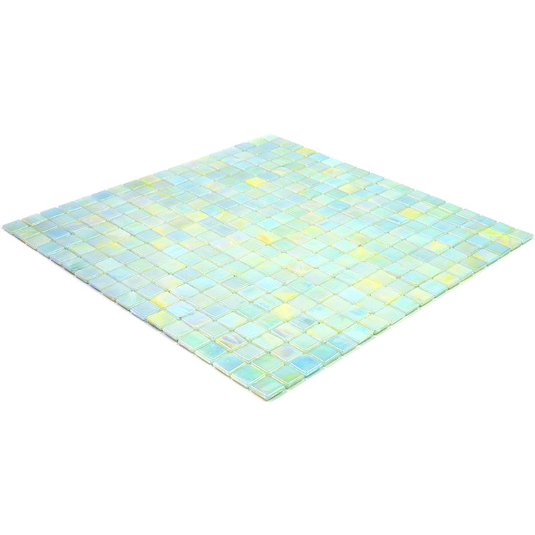 Skosh 11.6" Iridescent Glossy Glass Mosaic Tile