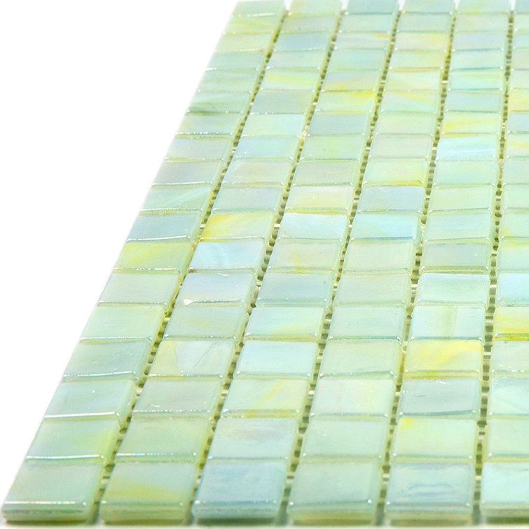 Skosh 11.6" Iridescent Glossy Glass Mosaic Tile