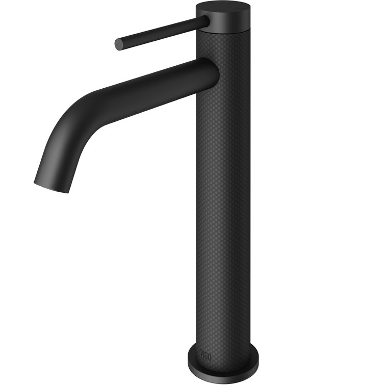 Lexington 10'' Carbon Fiber and Matte Black Bathroom Vessel Faucet