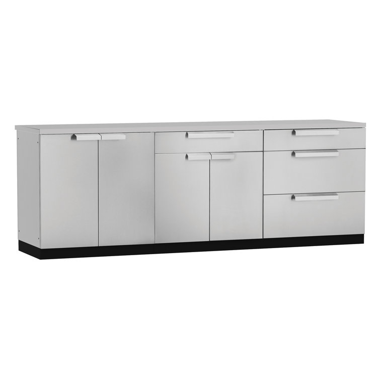 Stainless Steel 96" Outdoor Kitchen Cabinet Set with Drawers