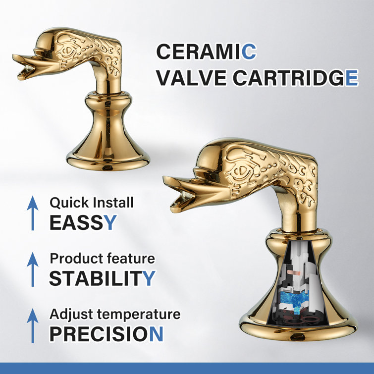 Luxurious Gold Swan Vessel Sink Faucet with Dual Handles