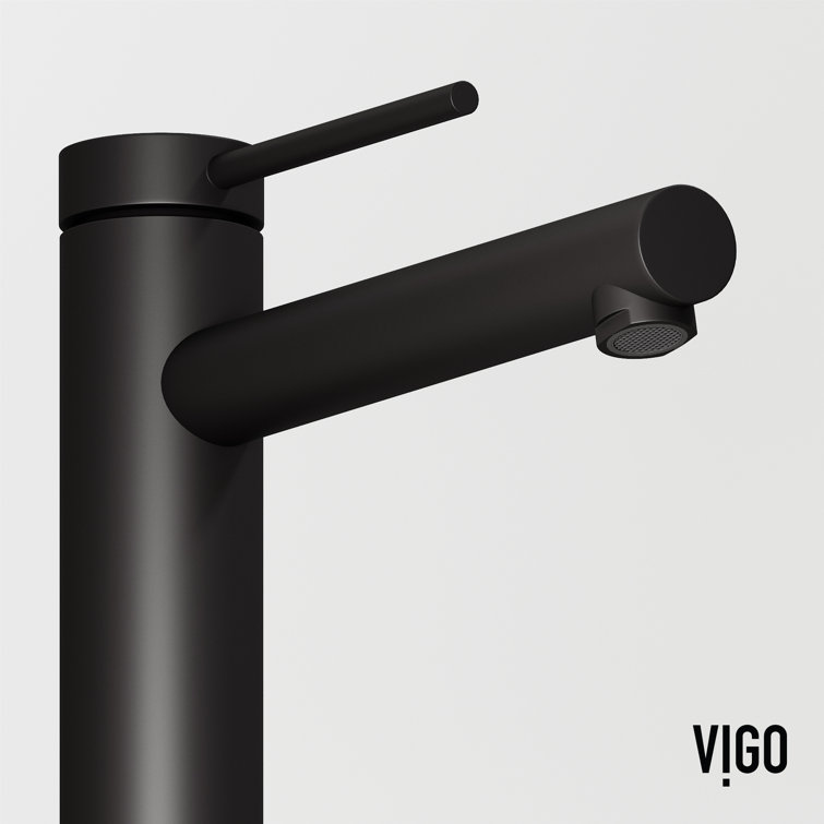 Matte Black 11" Brass Single Handle Vessel Bathroom Faucet