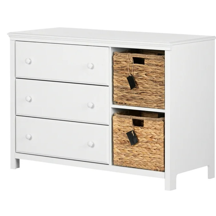 White Nursery Combo Dresser with Soft Close Drawer