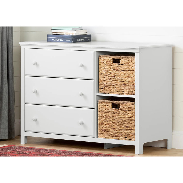 White Nursery Combo Dresser with Soft Close Drawer