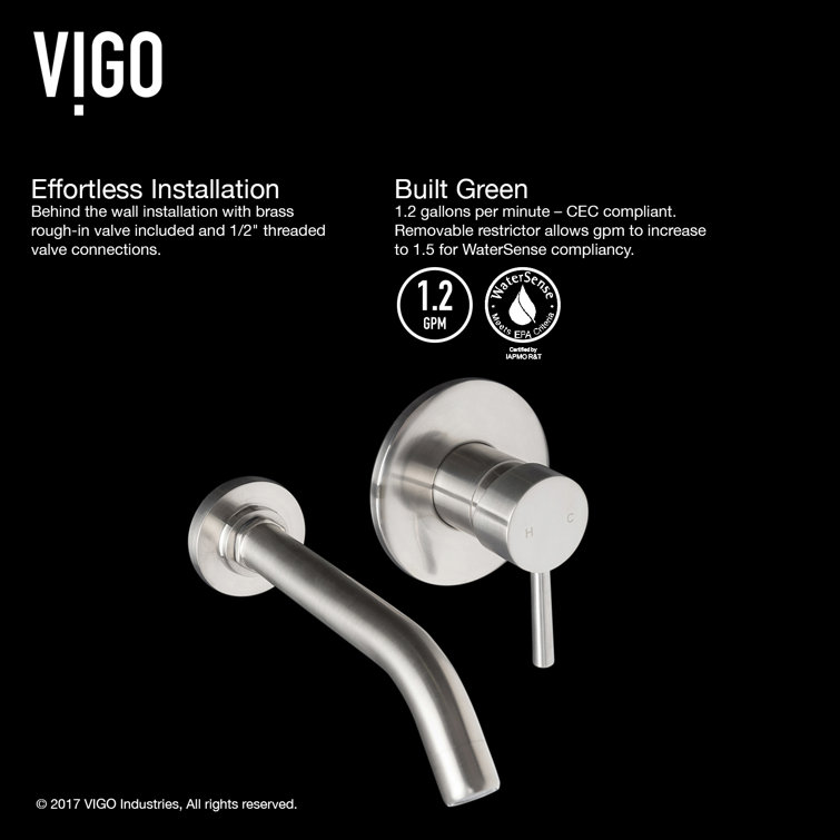 Modern Black and Nickel Wall Mounted Widespread Faucet
