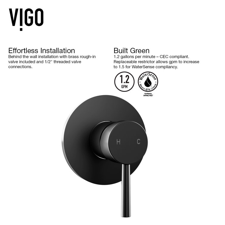 Elegant Olus 4.5" Black Brass Wall-Mounted Modern Bathroom Faucet