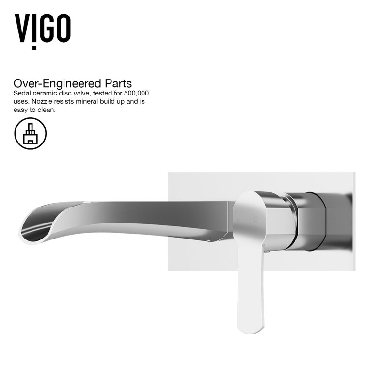 Cornelius 7-Layer Chrome Finish Modern Wall-Mount Bathroom Faucet