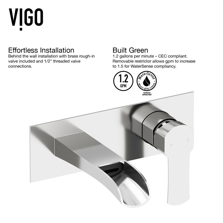 Cornelius 7-Layer Chrome Finish Modern Wall-Mount Bathroom Faucet