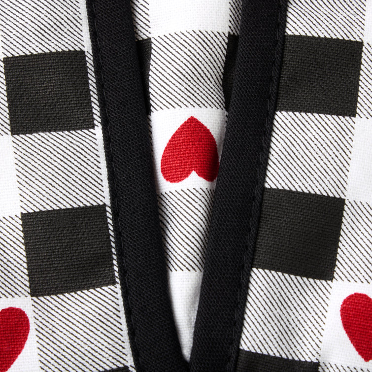 Heart-Shaped Gingham Pot Holders with Silicone Grip, 2-Pack