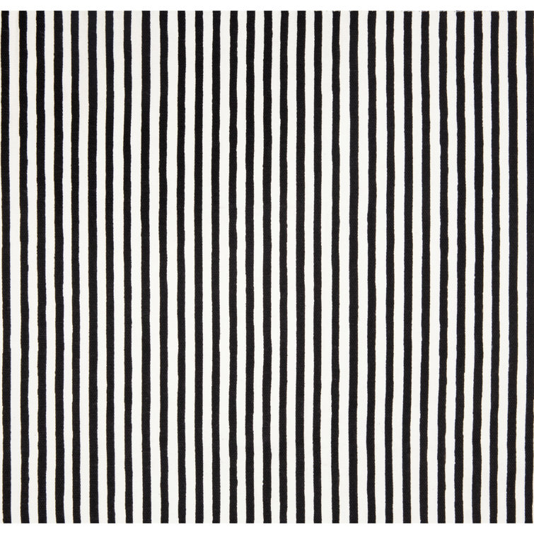 Black and White Cotton Striped Reversible Table Runner