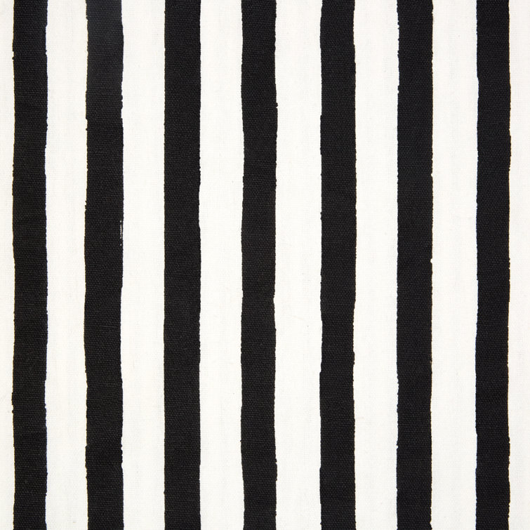Black and White Cotton Striped Reversible Table Runner