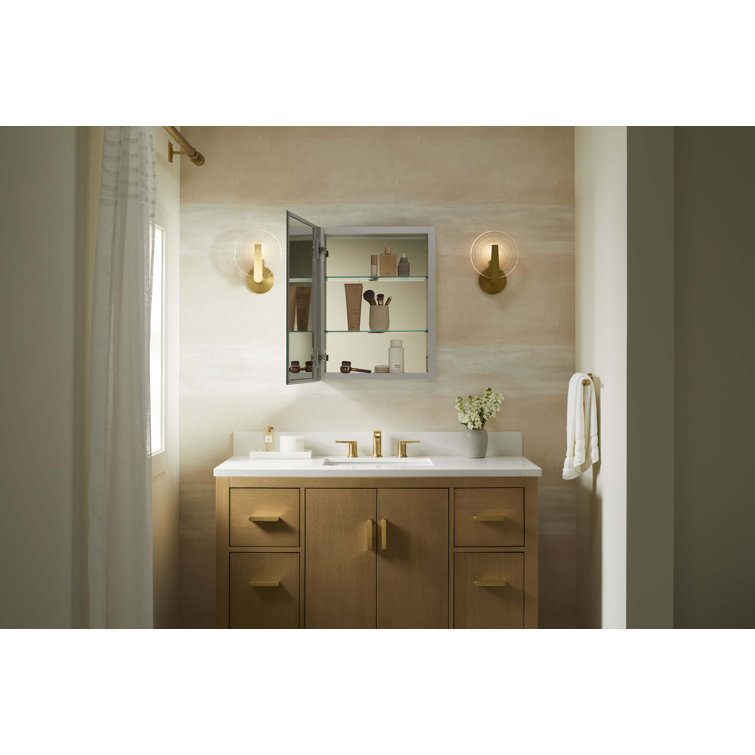 Embark Premium XL 20" x 26" Frameless Aluminum Medicine Cabinet with Mirror