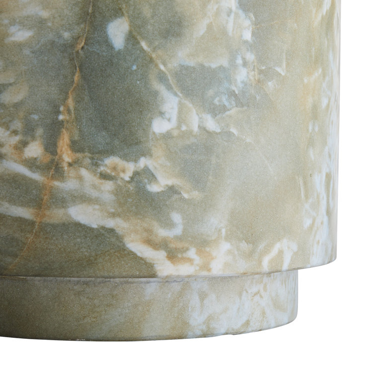 Jade Faux Marble Drum Accent Table
