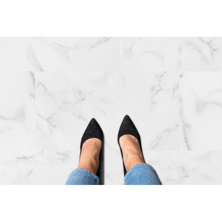 Luxe White 12" x 24" Self-Adhesive Vinyl Floor Tiles