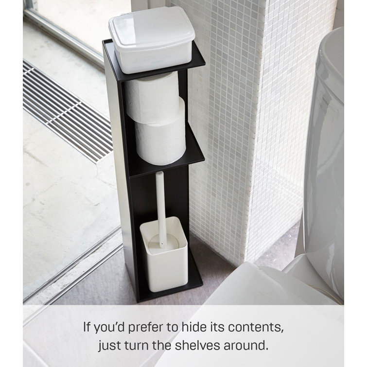 Black Steel Minimalist Bathroom Toilet Organizer