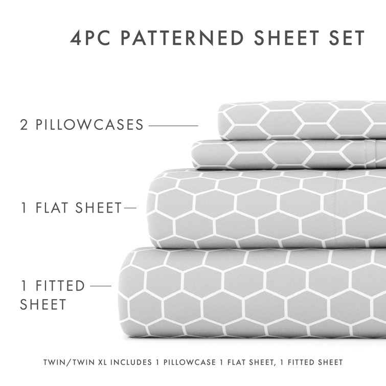 Gray Chevron Full Size Microfiber Bedding Set