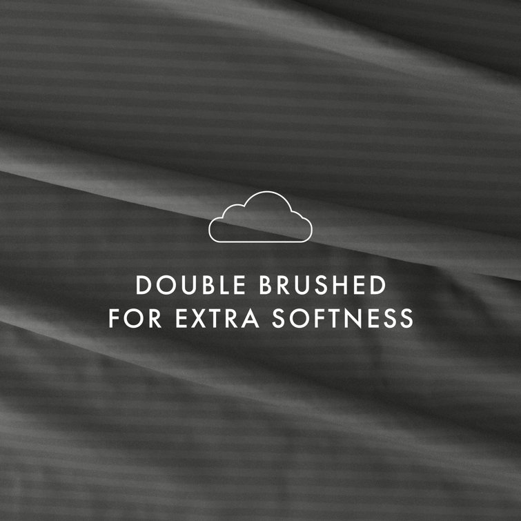 Gray Twin Striped Cotton Microfiber Kids Sheet Set