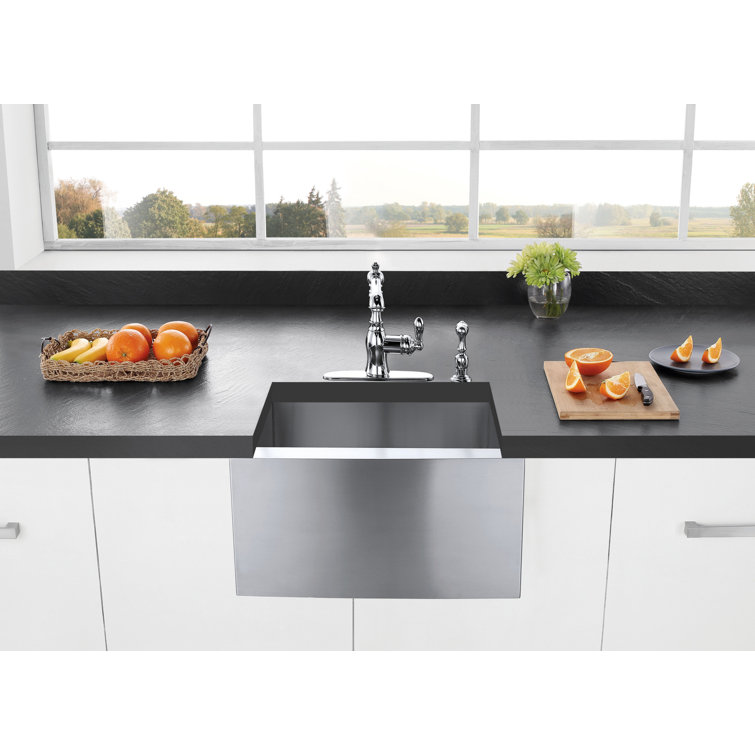 Polished Chrome Single-Handle Kitchen Faucet with Side Sprayer