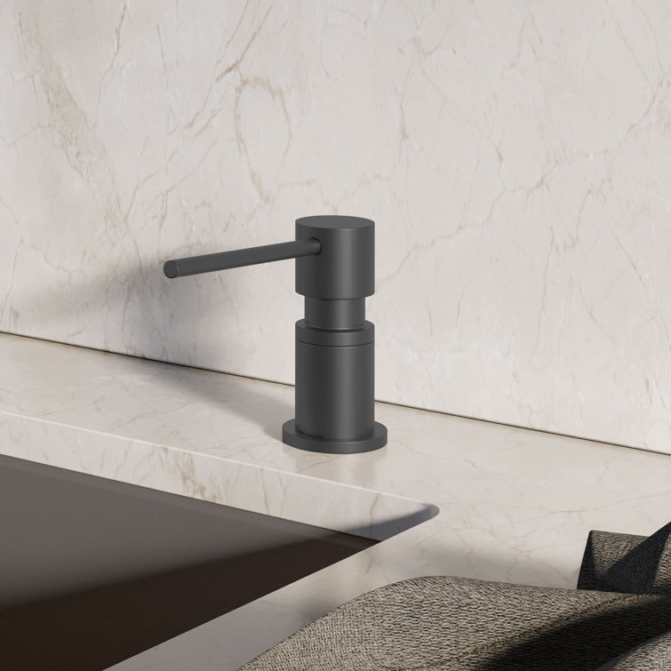 Matte Black Brass Deck-Mounted Soap and Lotion Dispenser