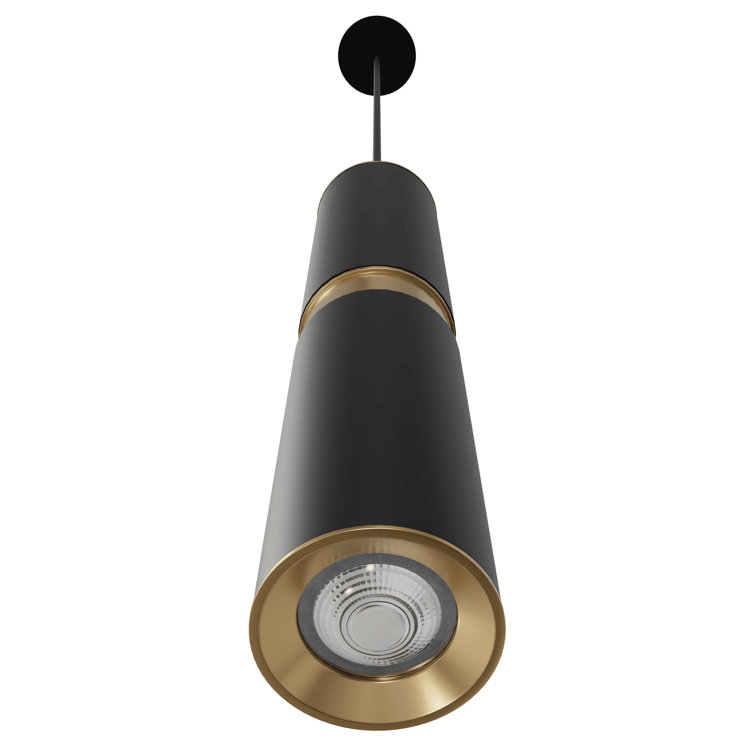 Black and Brass 13" Aluminum LED Pendant Light