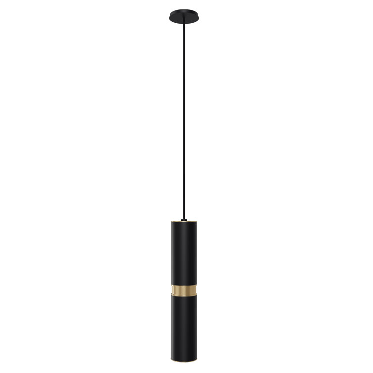 Black and Brass 13" Aluminum LED Pendant Light
