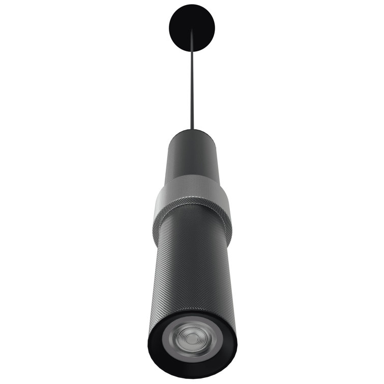 Cicada Dark Gray and Light Gray LED Pendant Light with Chrome Accent