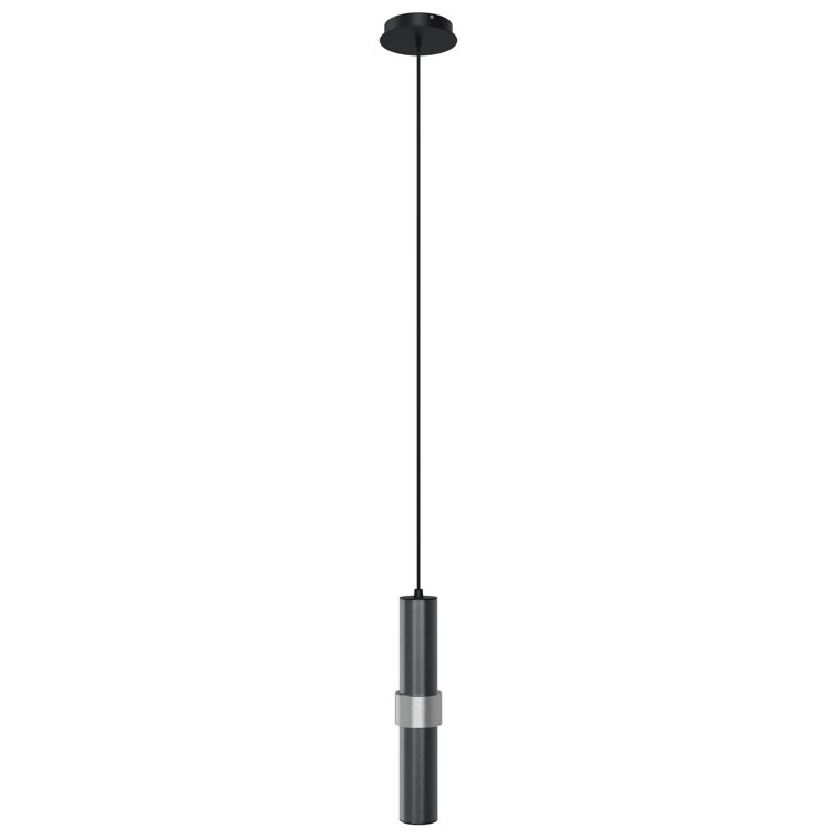 Cicada Dark Gray and Light Gray LED Pendant Light with Chrome Accent