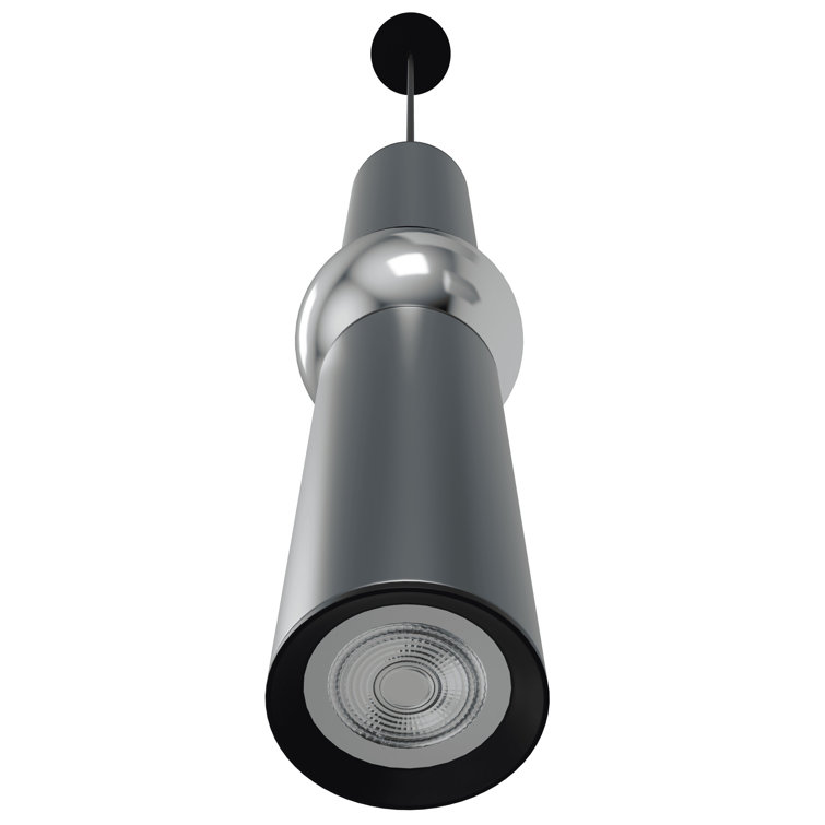 Cicada Grey Aluminum & Chrome 17" Industrial Globe Pendant